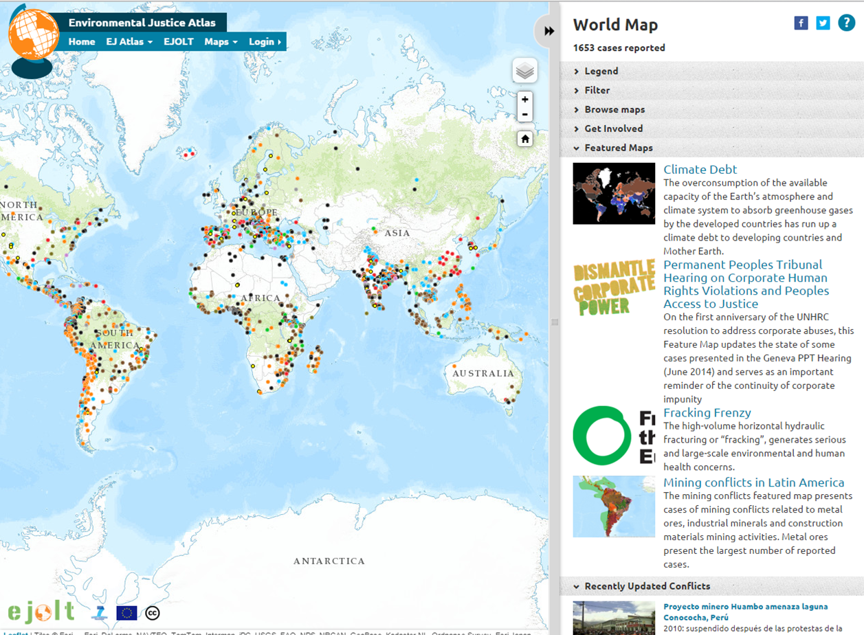 EJAtlas, mapeo colaborativo como herramienta para el monitoreo de la (in)justicia ambiental